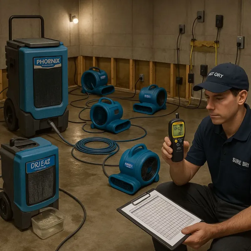 Structural Drying and Dehumidification process in Boothwyn, PA